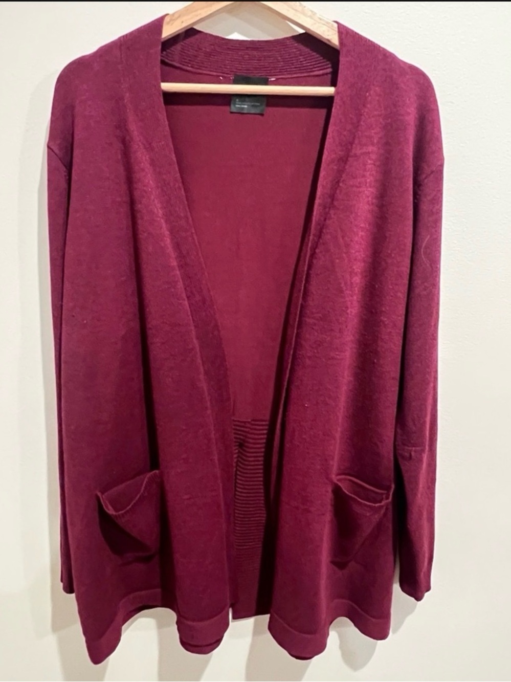 Madison Open-Front Cardigan in Burgundy